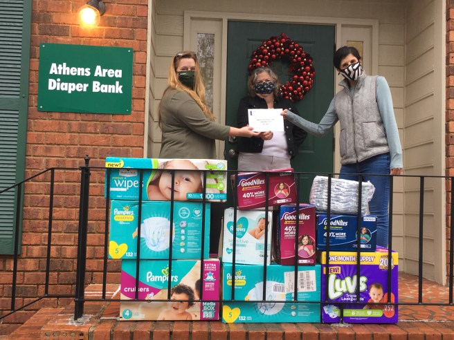 Check delivery at the Athens Area Diaper Bank